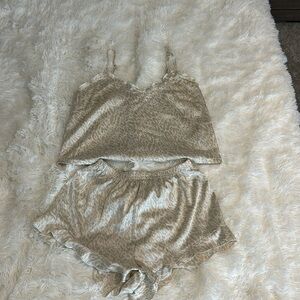Cream Leopard Pj Set- XS